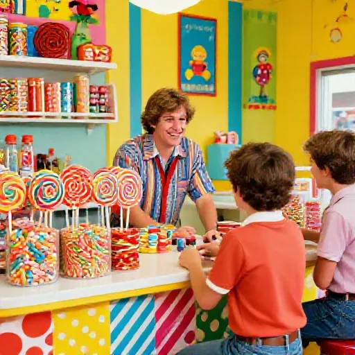 The Candy Man - Dean Corll illustrated in Retro candy wrapper pop art style