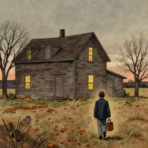 The Craftsman of Plainfield - Ed Gein illustrated in Vintage 1950s Americana watercolor style