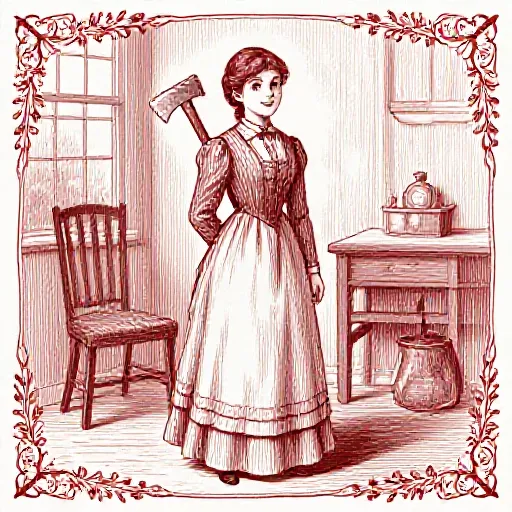 Lizzie's Bad Day - Lizzie Borden illustrated in Colonial American woodcut style