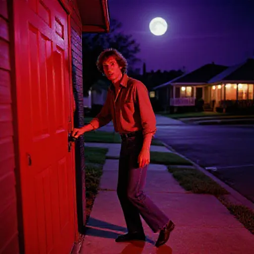 The Night Caller - Richard Chase (Vampire of Sacramento) illustrated in 1970s B-movie horror poster style